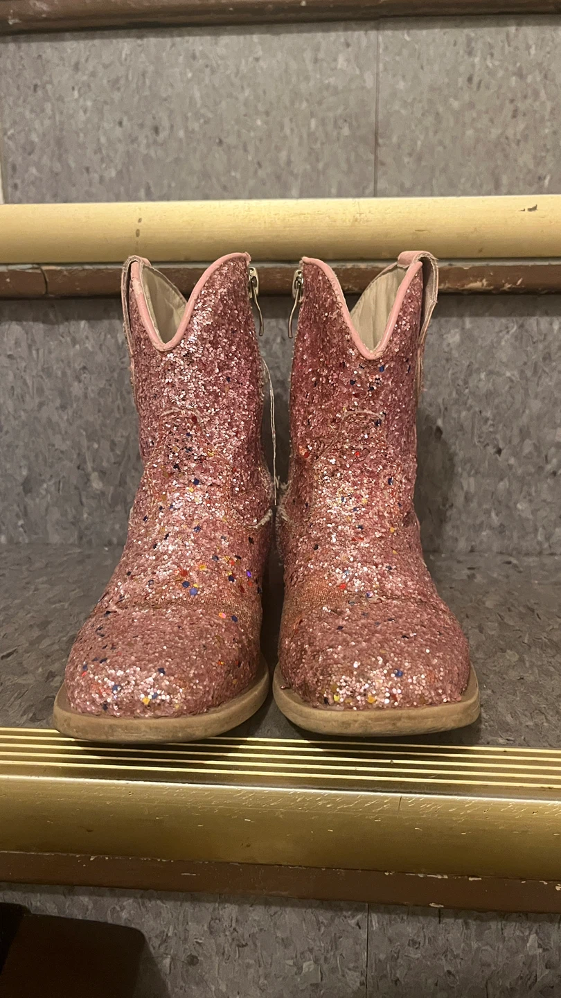 Girls pink glitter cowboy boots size 10 AS-IS