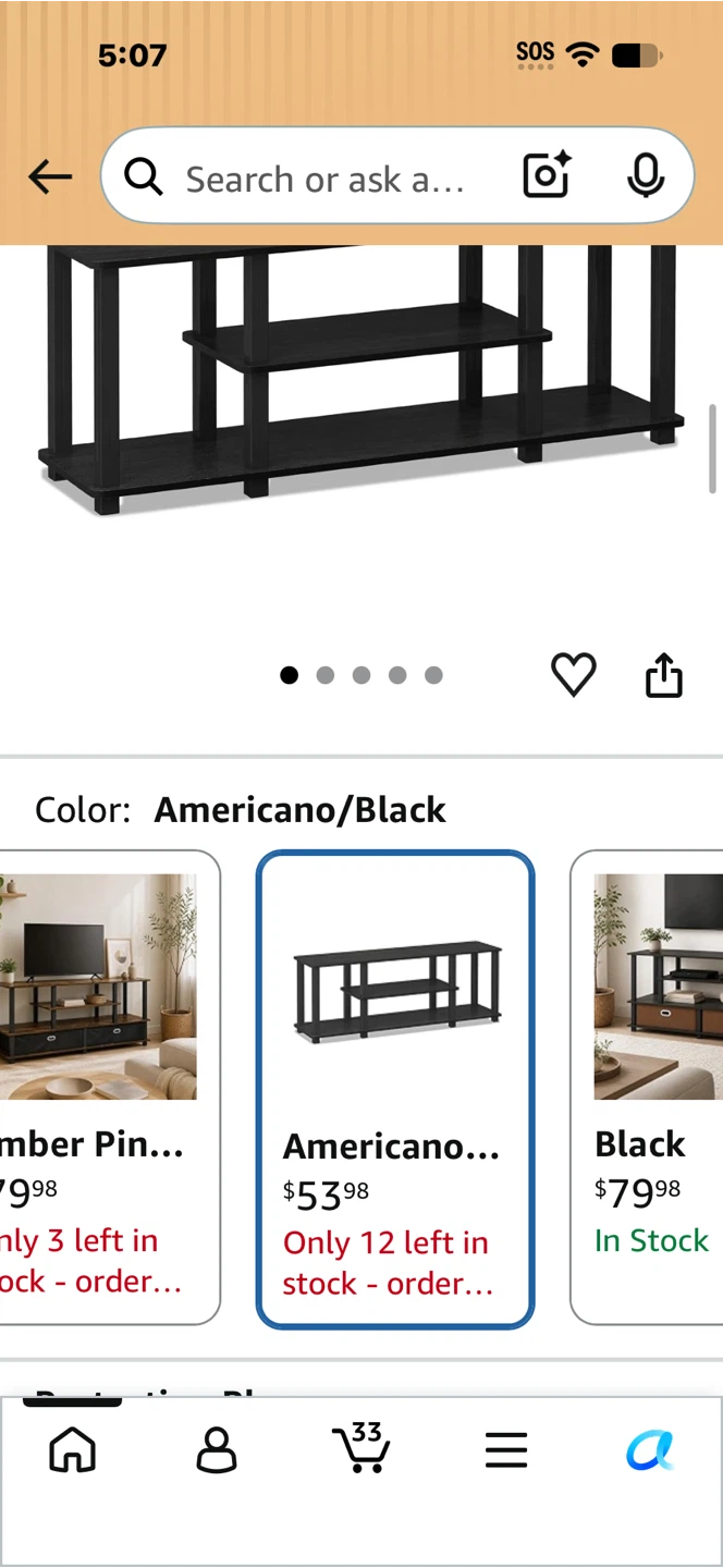 Furevol 3-Tier Modern TV Stand - photo 2