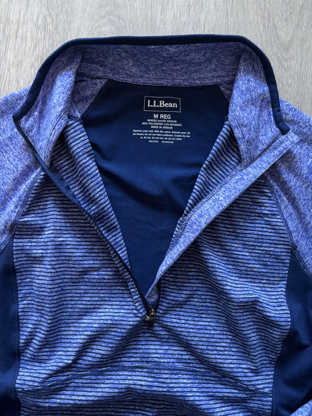L.L.Bean Blue Stripe Quarter-Zip Pullover - photo 2