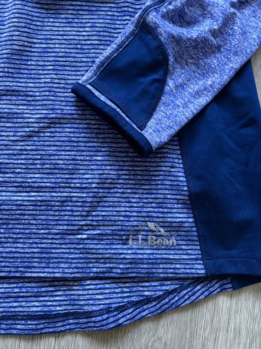 L.L.Bean Blue Stripe Quarter-Zip Pullover - photo 3