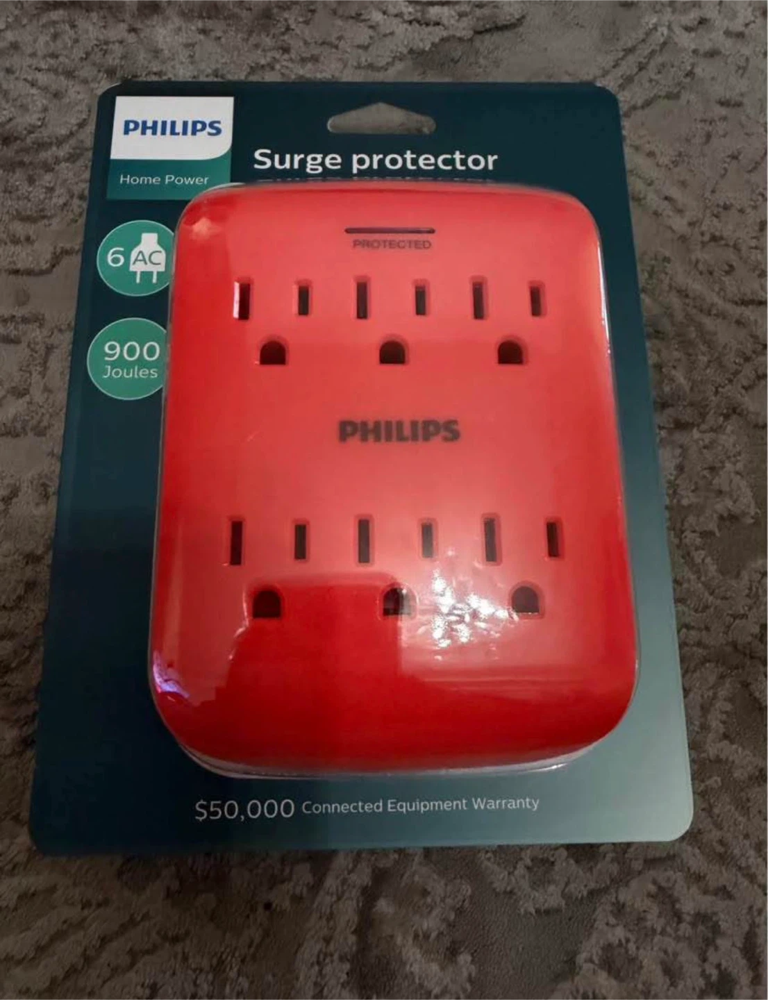 Philips 6-Outlet Surge Protector 900 Joules – Brand New - photo 2