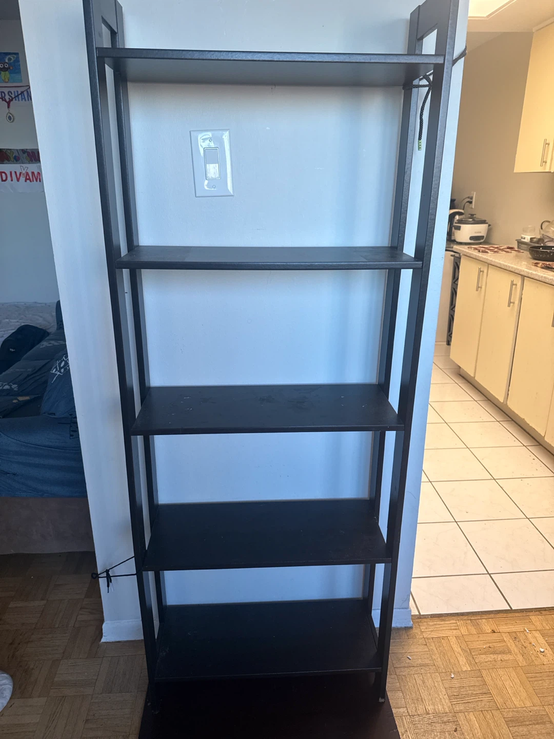 Black 4-Tier Open Bookshelf