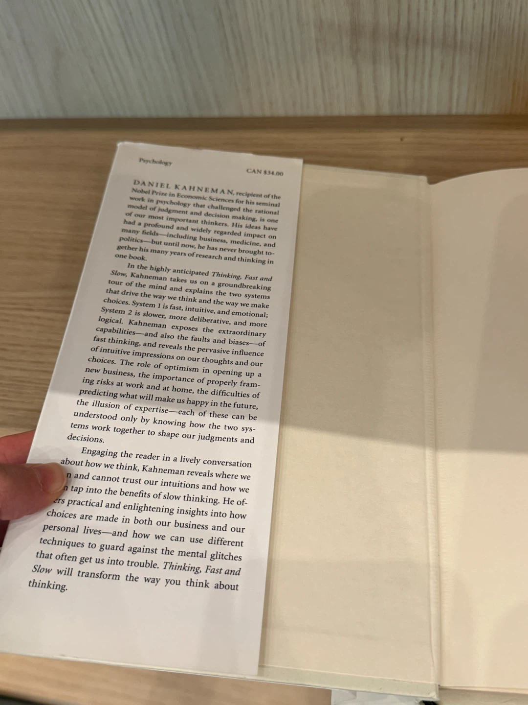 Thinking, Fast and Slow by Daniel Kahneman hardcover - photo 3