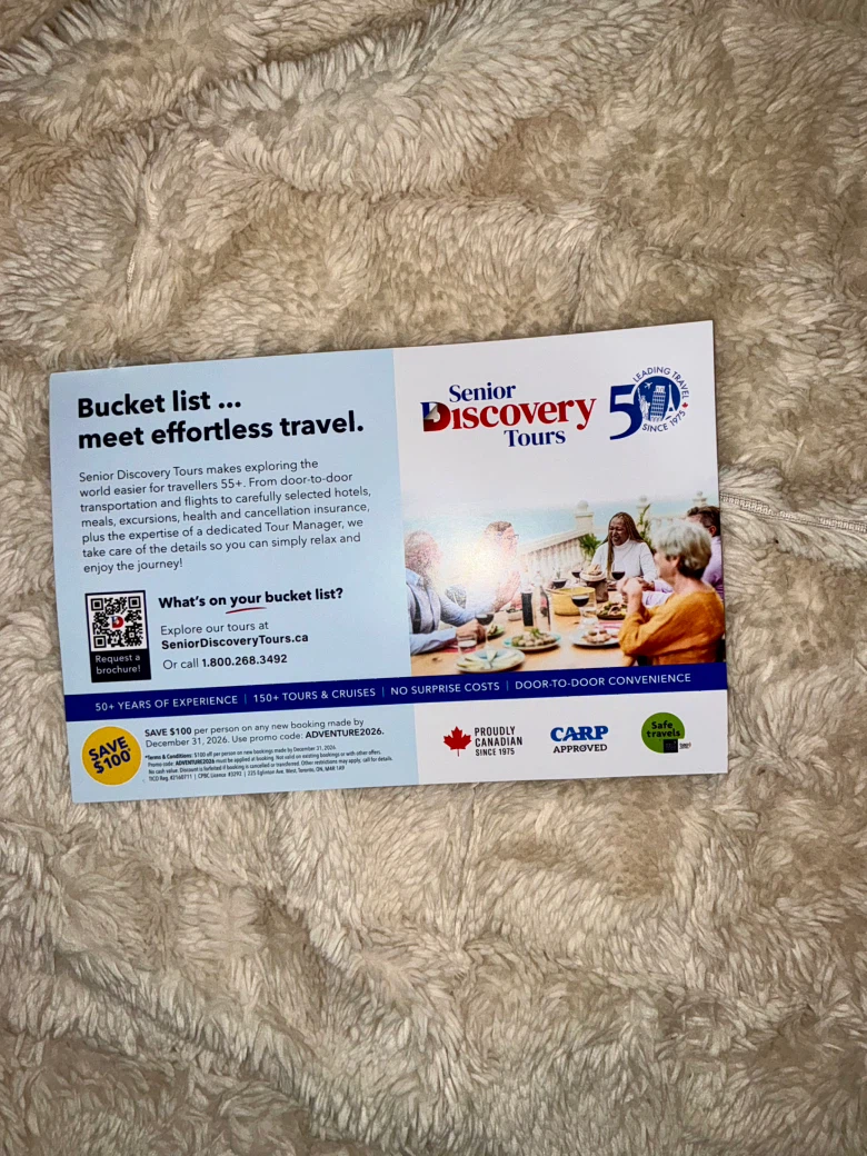 Senior Discovery Tours Promotional Card - photo 2