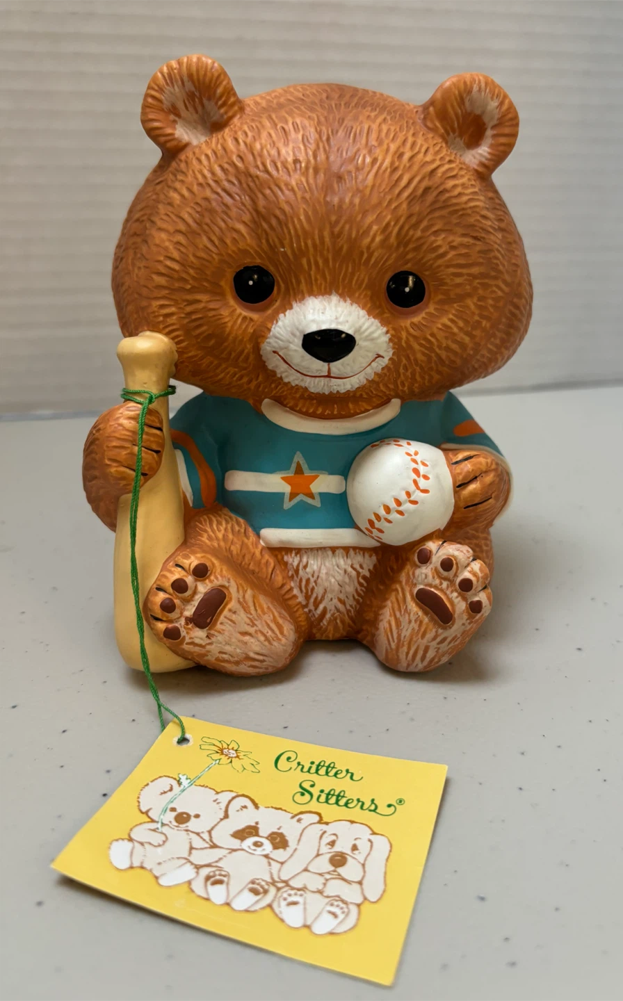 Vintage Enesco Critter Sitters Bear Savings Bank
