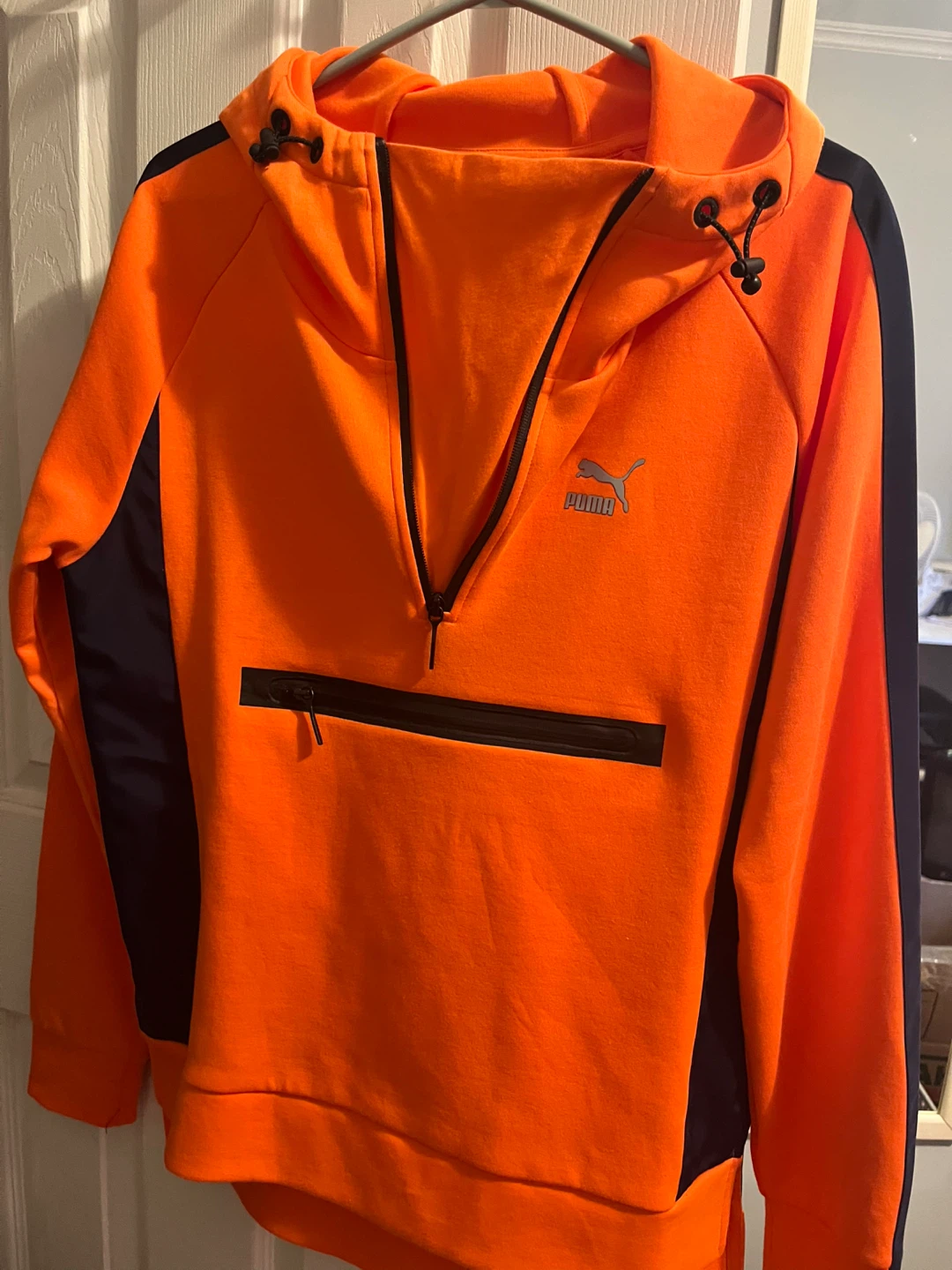 Puma Orange and Black Pullover Hoodie