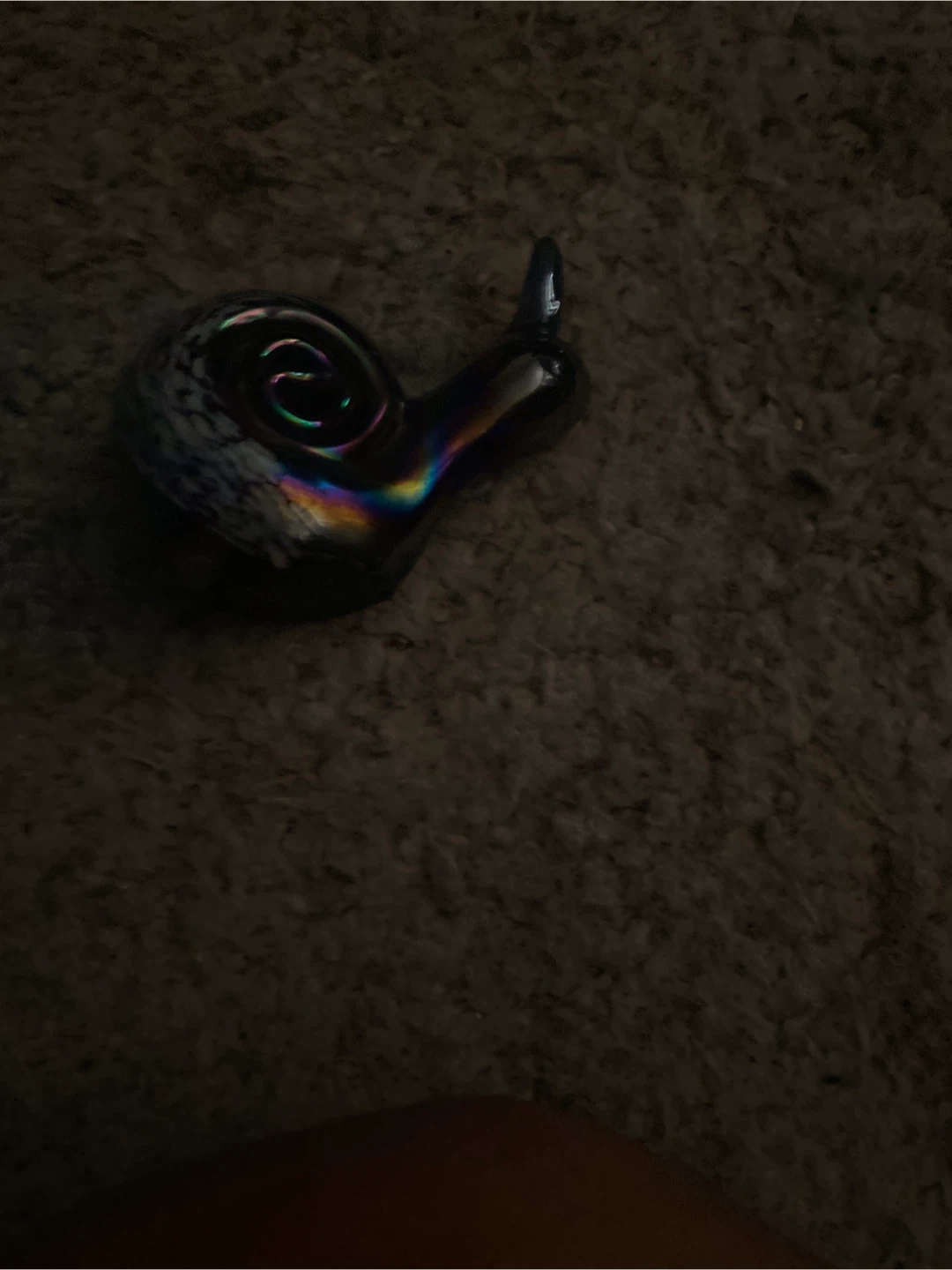 Iridescent glass snail ornament