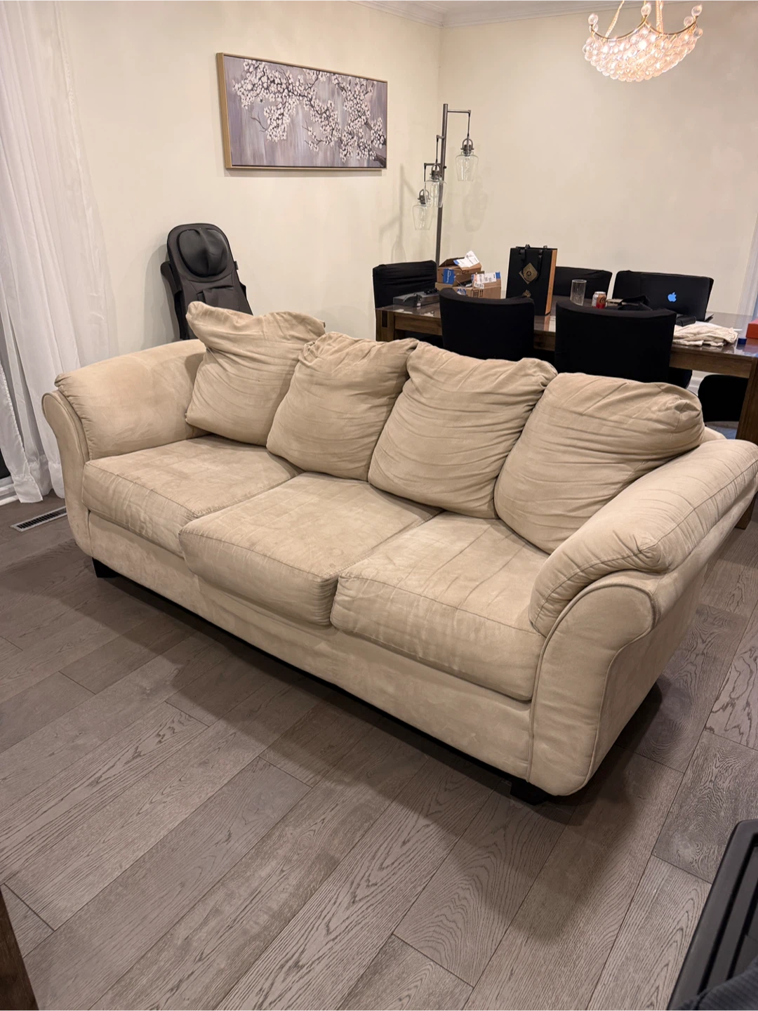 Beige 3-Seater Sofa and Love seat