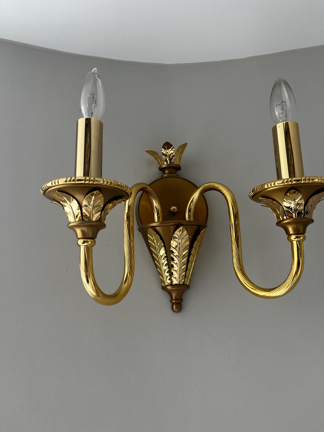 Six - 2 Light Gold leaf wall sconce - photo 4