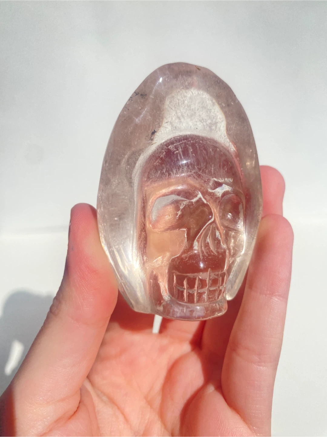 Clear Quartz Skull Carving - photo 3