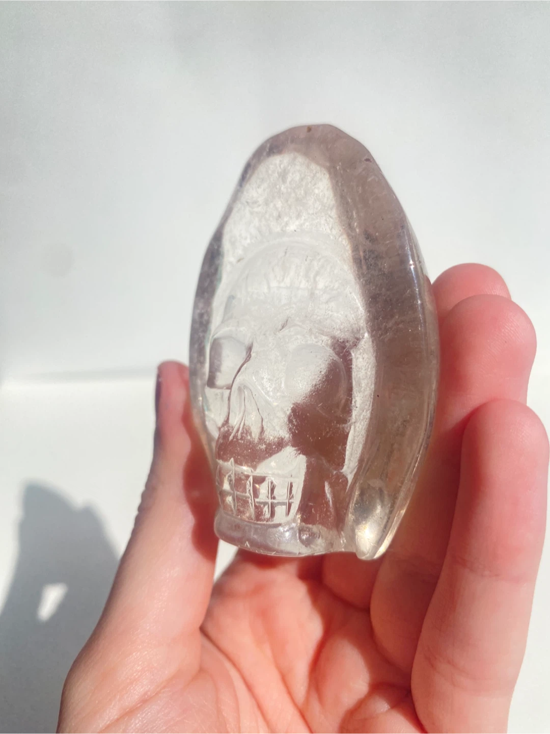 Clear Quartz Skull Carving - photo 4