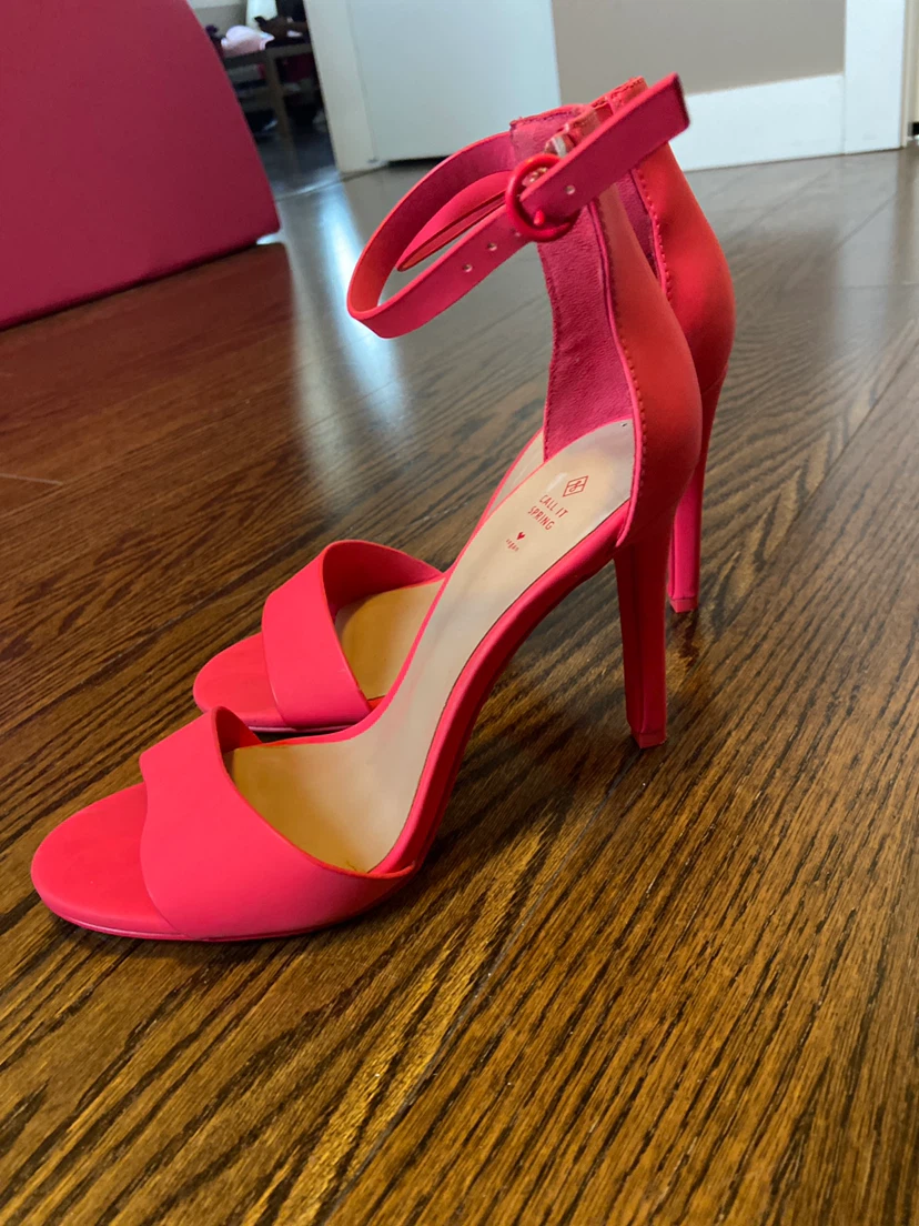 Call It Spring Bright Pink Ankle Strap Heels 8 - photo 2