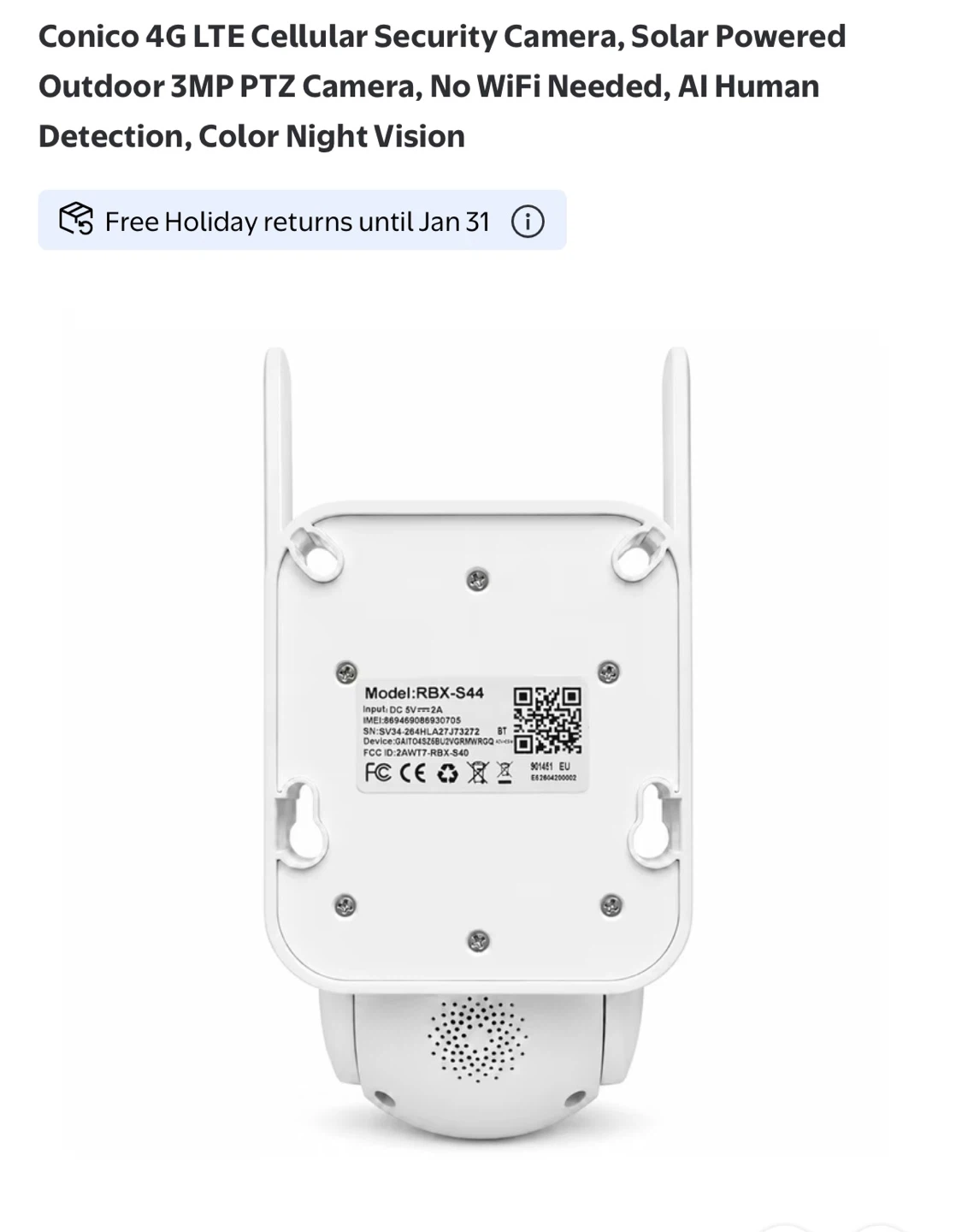 Conico 4G LTE Solar Powered Security Camera - photo 3
