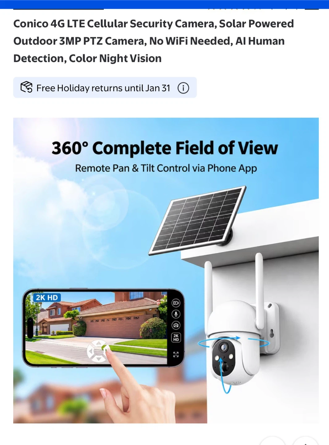Conico 4G LTE Solar Powered Security Camera - photo 4