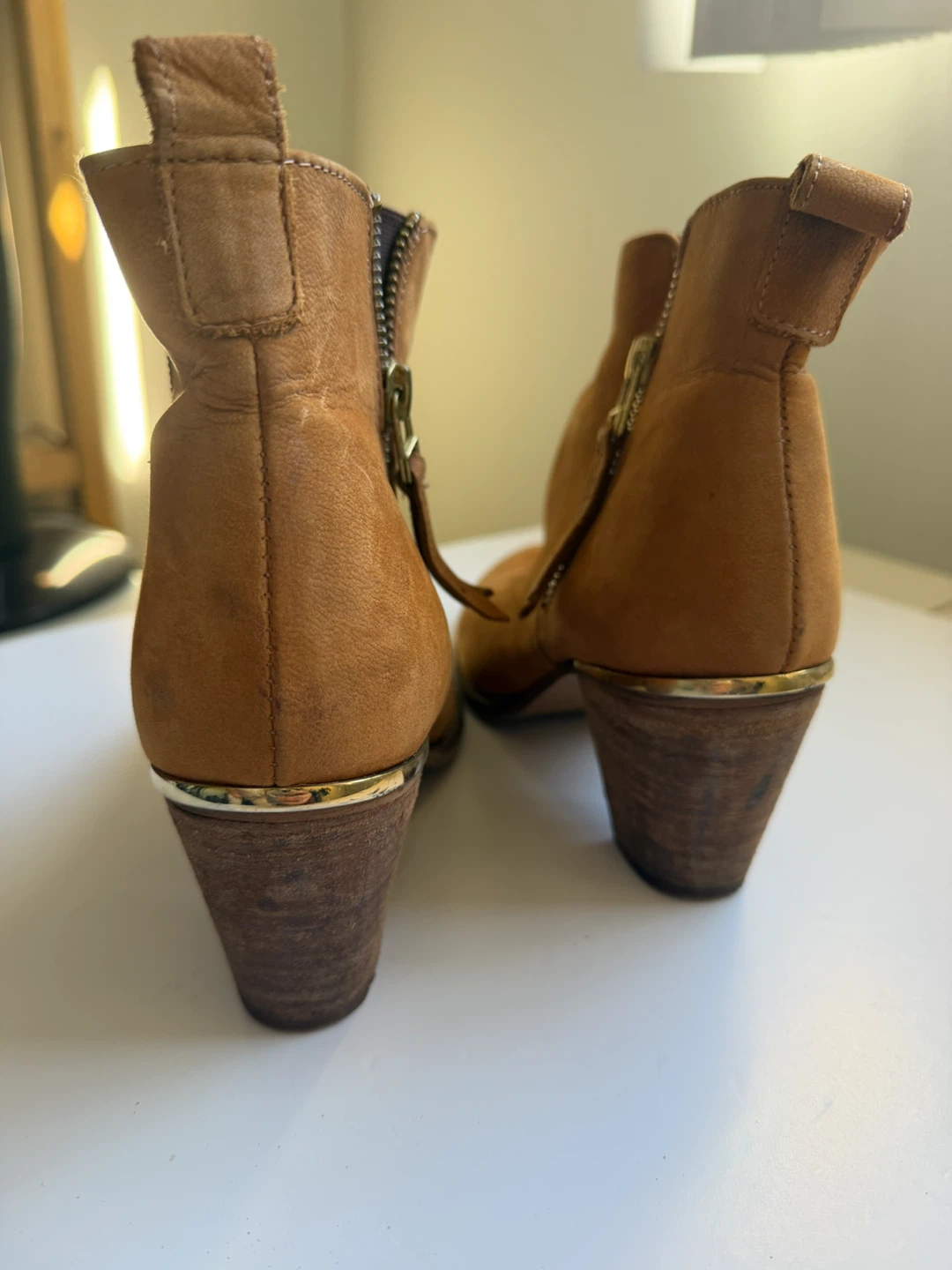 Steve Madden tan leather ankle boots - photo 3