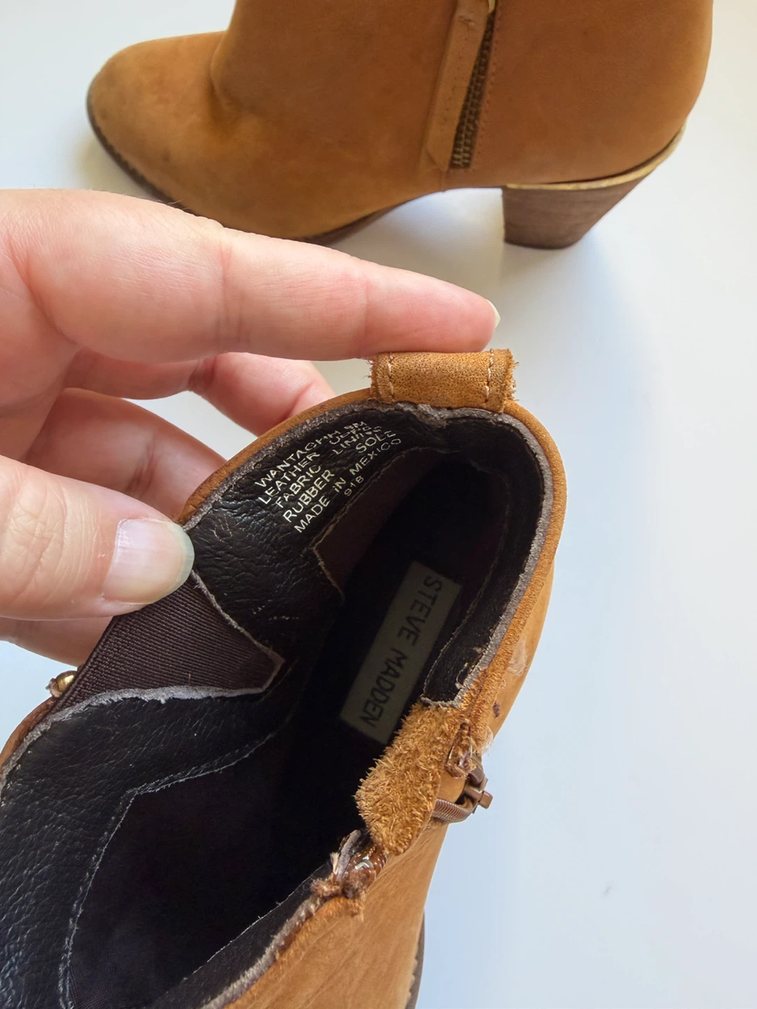 Steve Madden tan leather ankle boots - photo 4