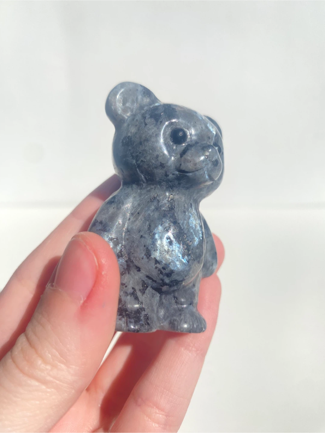 Larvikite Crystal Bear Figurine - photo 2