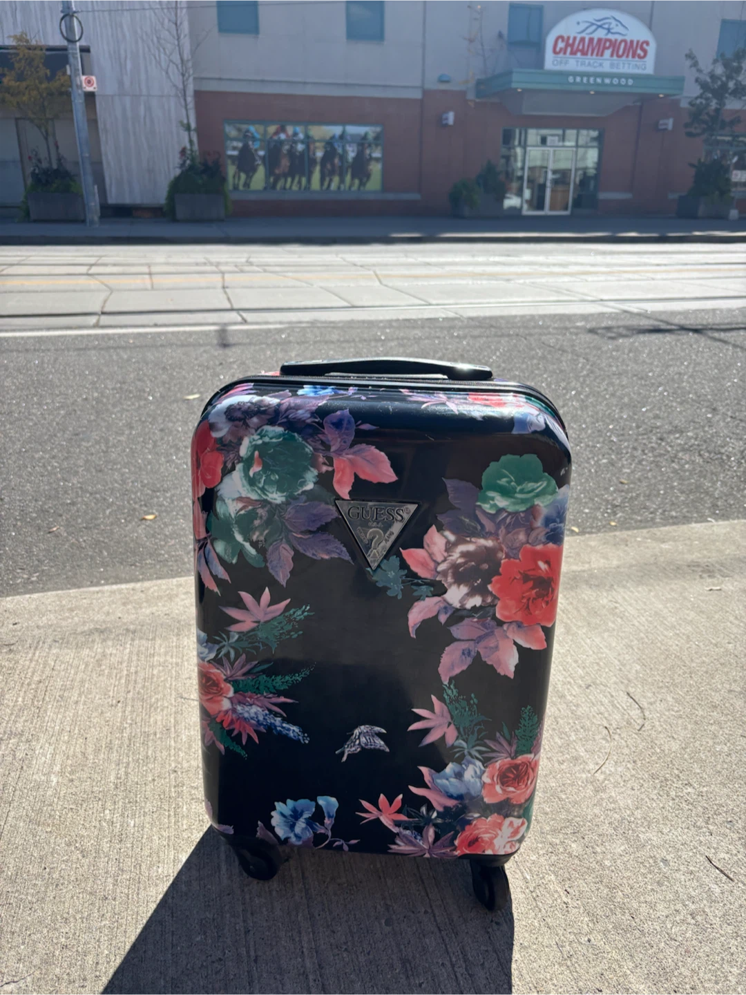 Guess floral hard-shell carry-on suitcase - photo 2