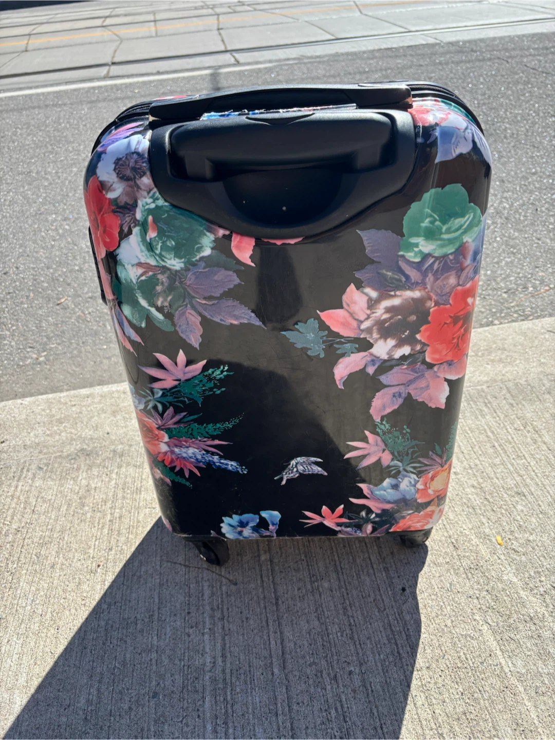 Guess floral hard-shell carry-on suitcase - photo 4