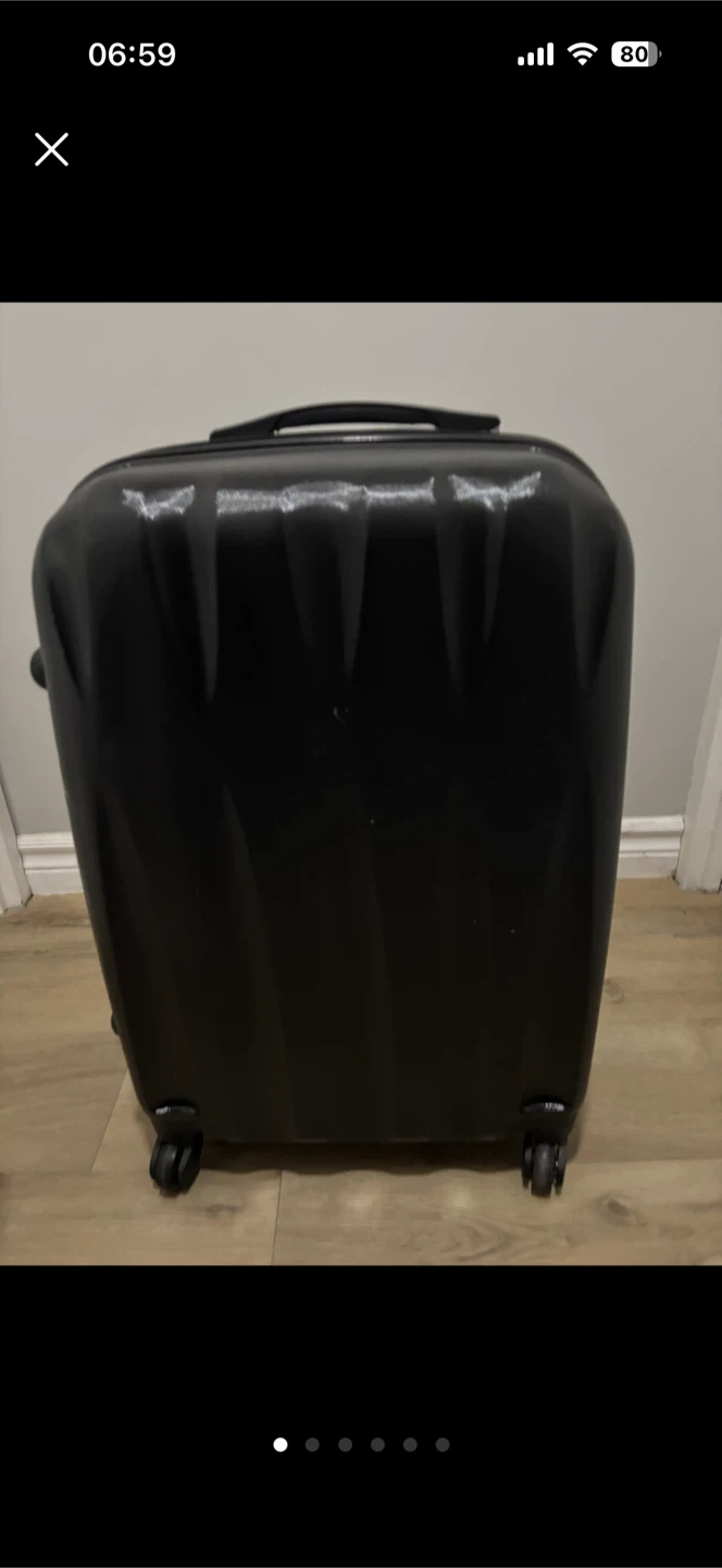 Medium Check in Black Hardside Luggage
