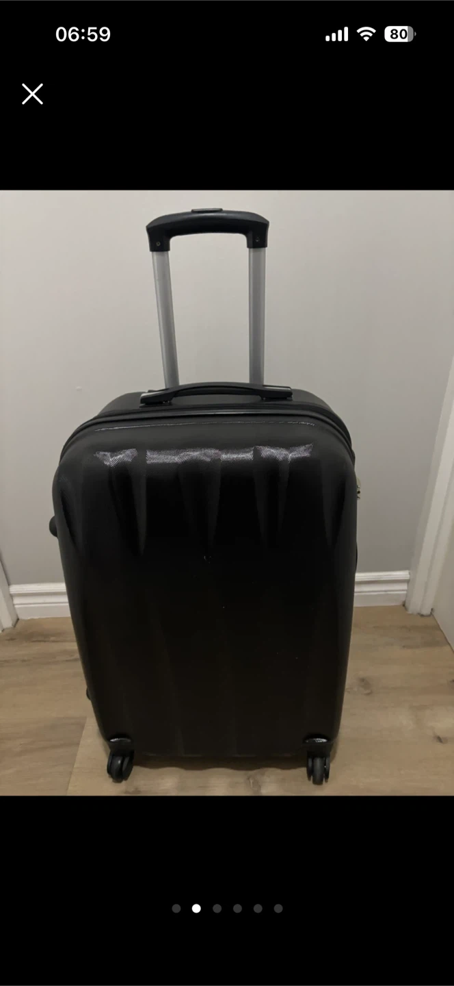 Medium Check in Black Hardside Luggage - photo 2