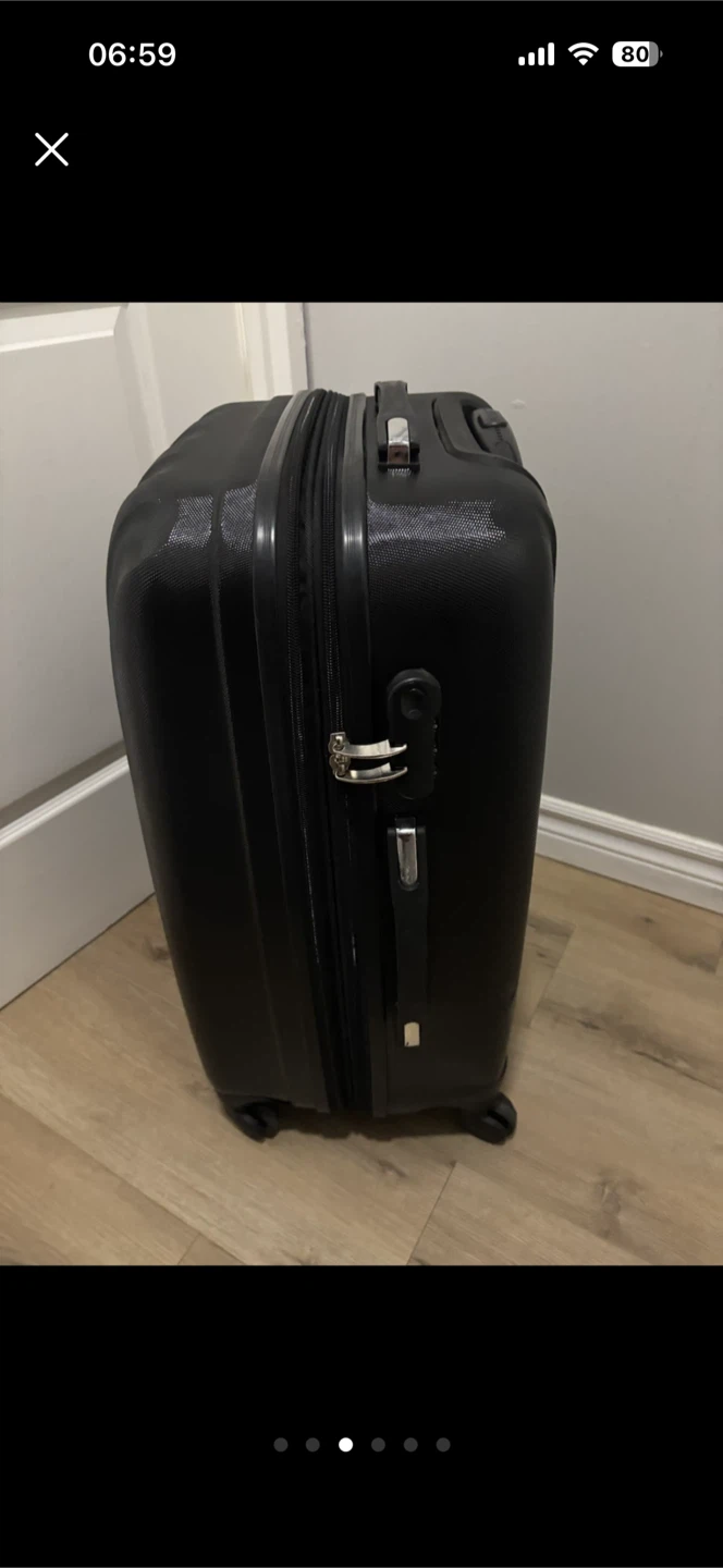 Medium Check in Black Hardside Luggage - photo 3
