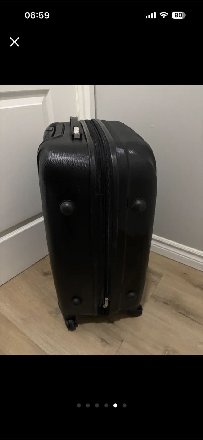 Medium Check in Black Hardside Luggage - photo 5