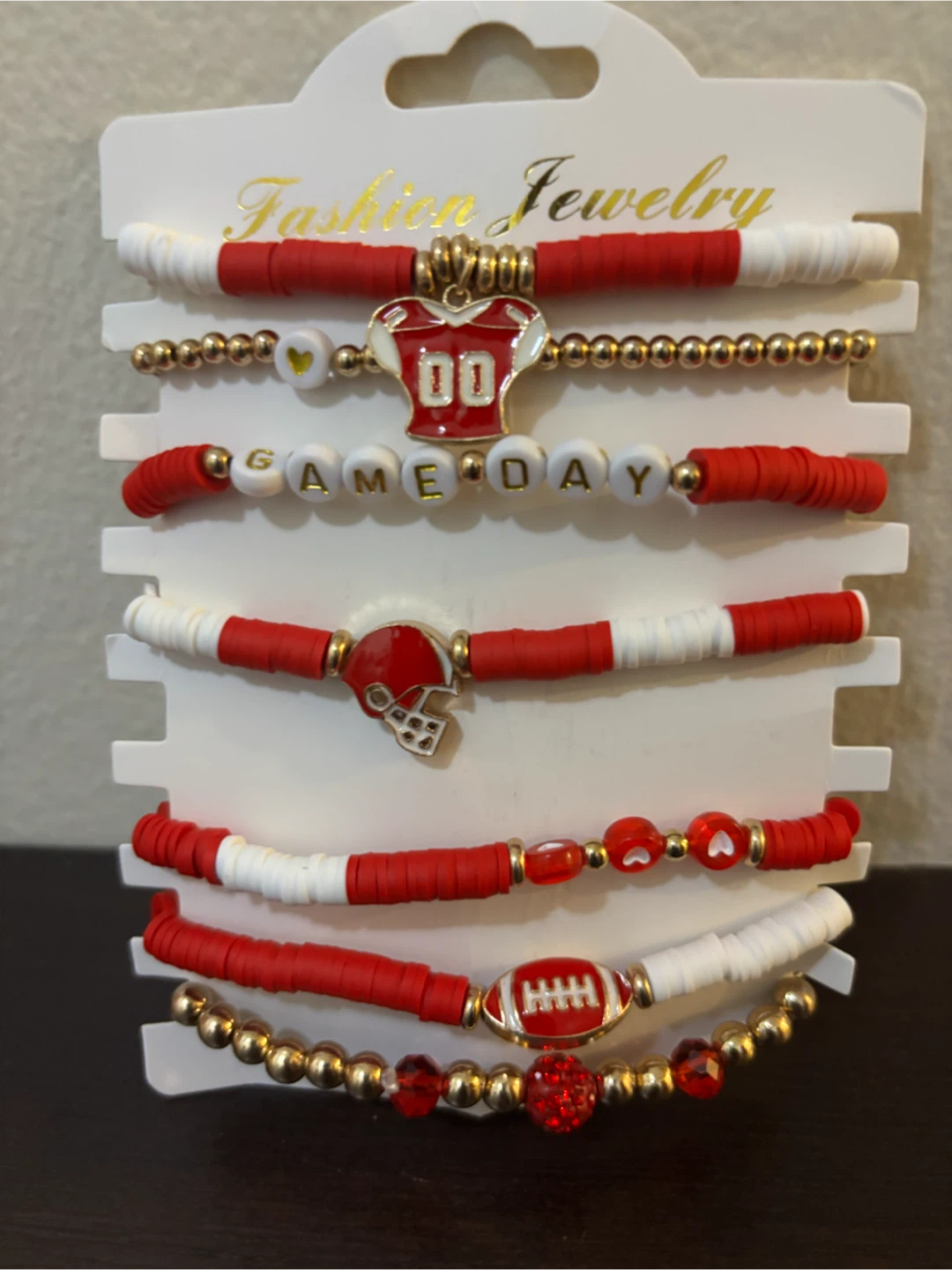 NEW-Gameday Themed Beaded Bracelet Set