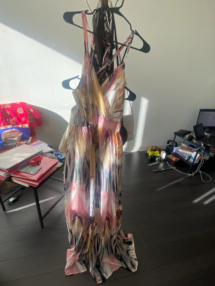 Cream Printed Maxi Dress Size L - photo 2