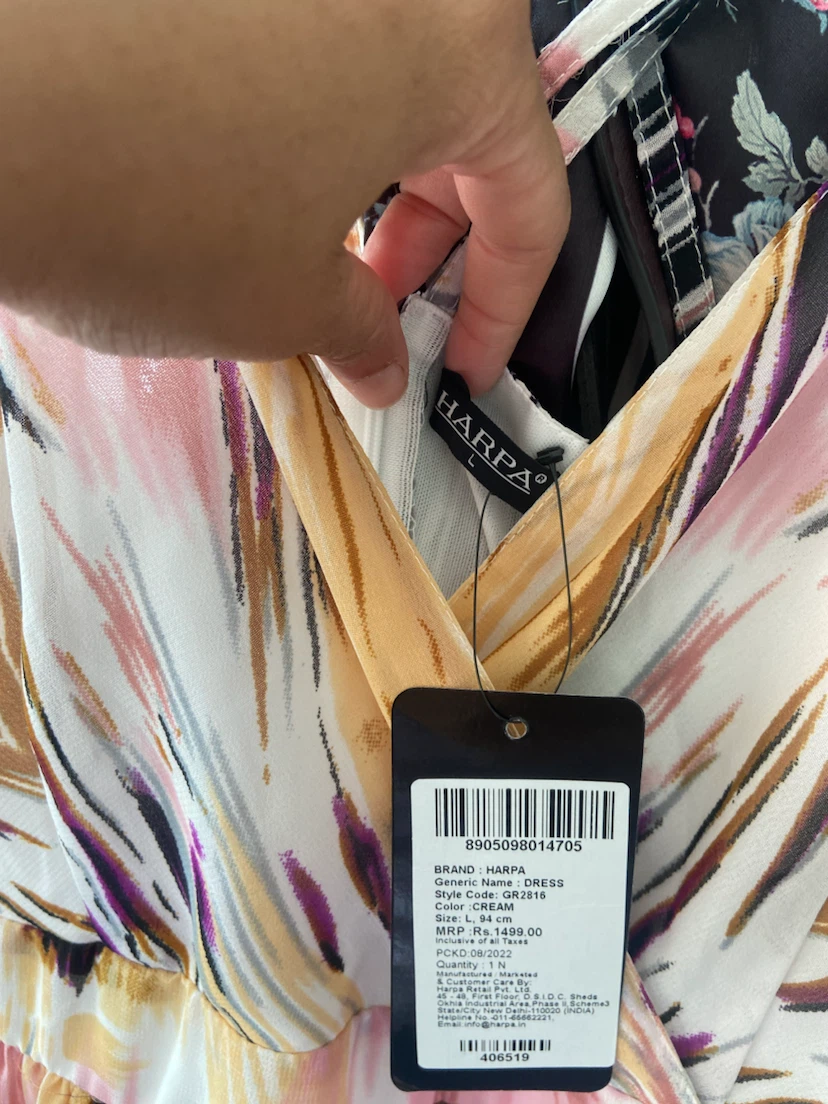 Cream Printed Maxi Dress Size L - photo 4