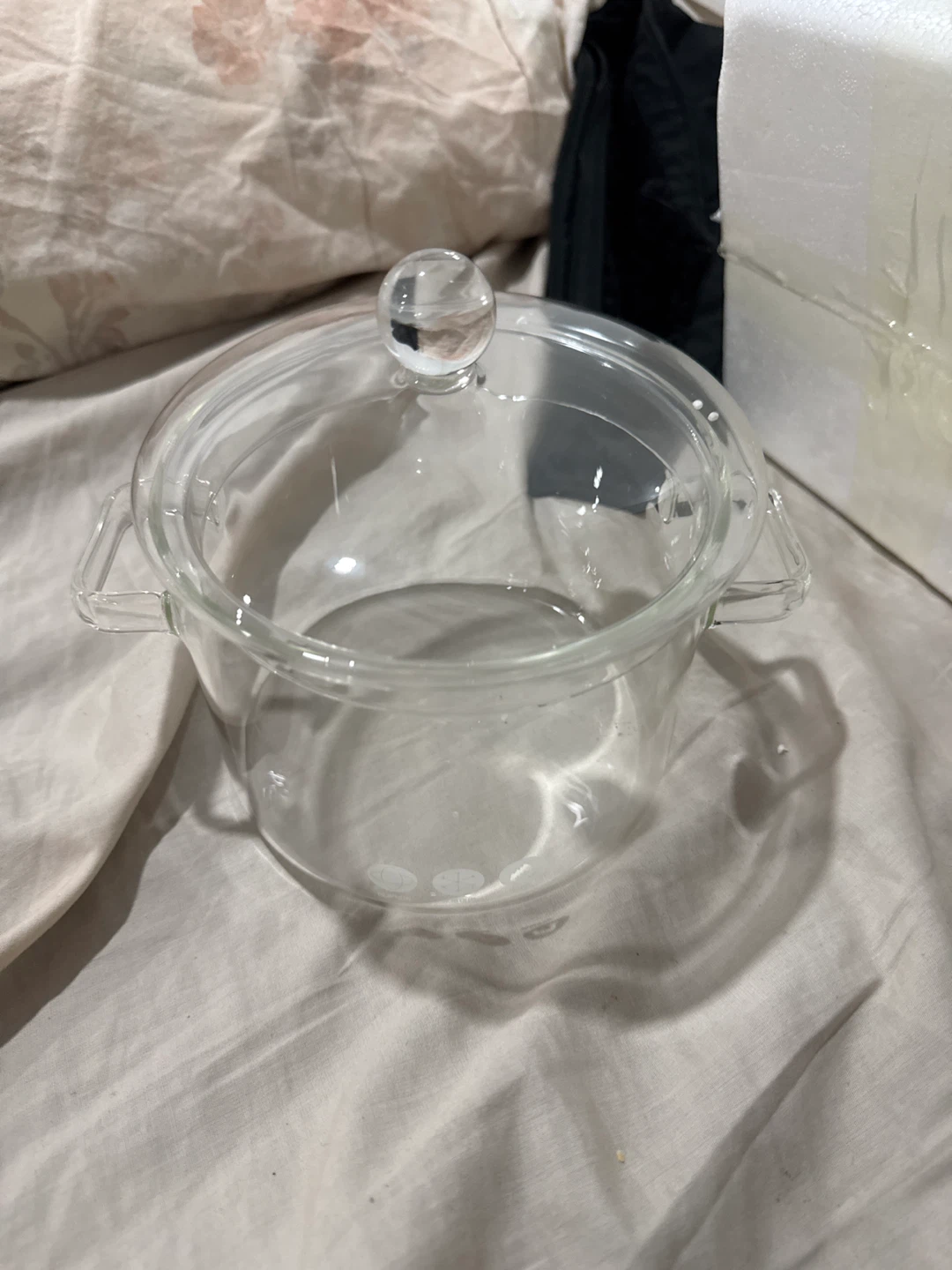 Heat Resistant Clear Glass Stew Pot with Lid - photo 2