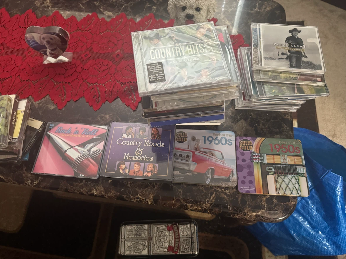 Box full of CD’s and cassettes. $20 all