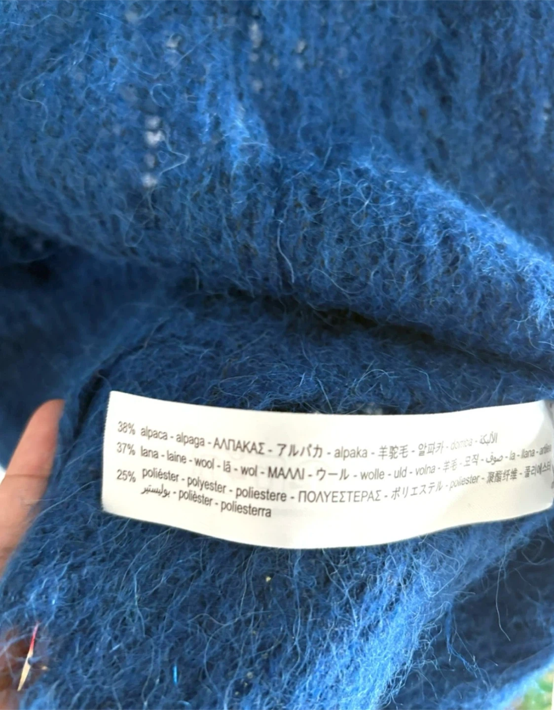 ZARA Blue Distressed Alpaca Blend Knit Sweater - photo 4