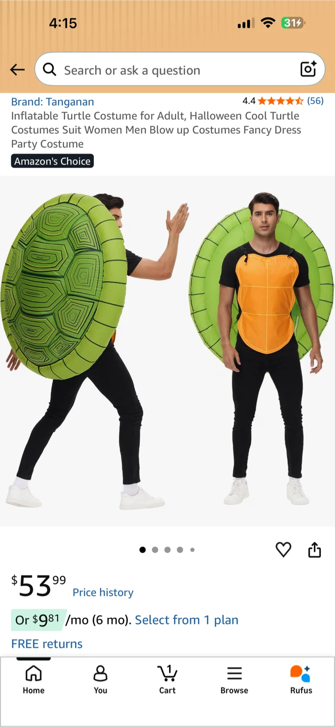 Tanganan Inflatable Turtle Costume Adult - photo 3