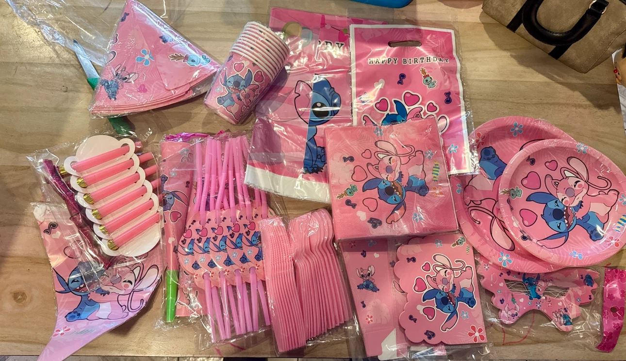 Disney Lilo & Stitch Pink Birthday Party Supplies Set