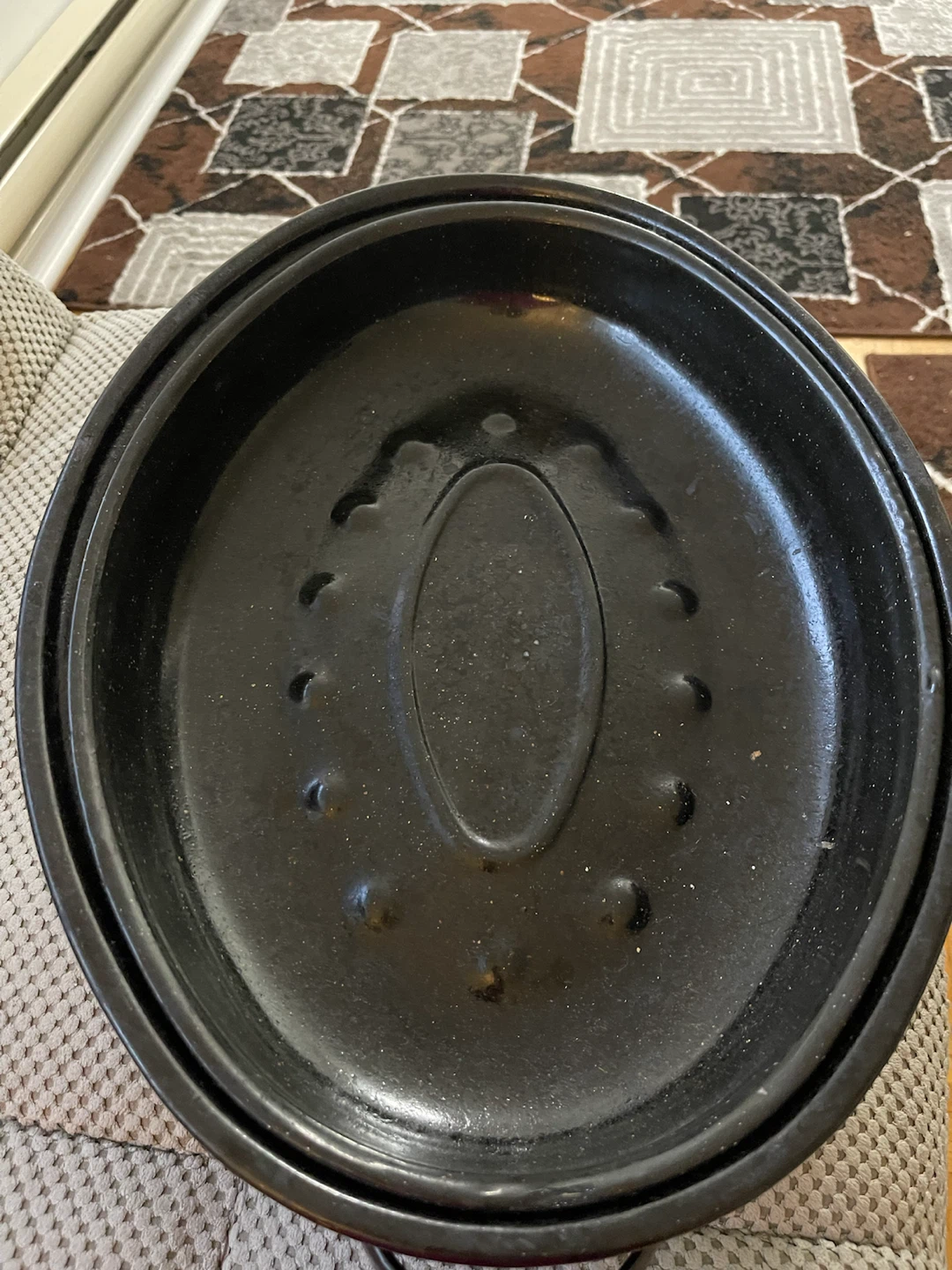 Black Enamel Roasting Pan