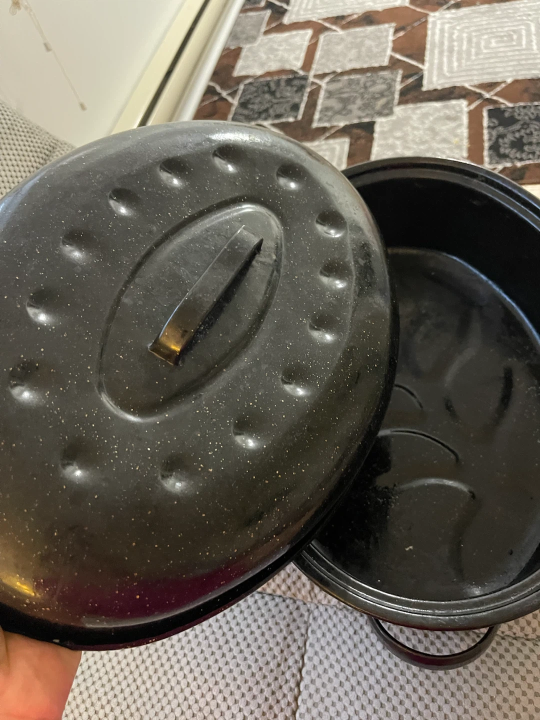 Black Enamel Roasting Pan - photo 3
