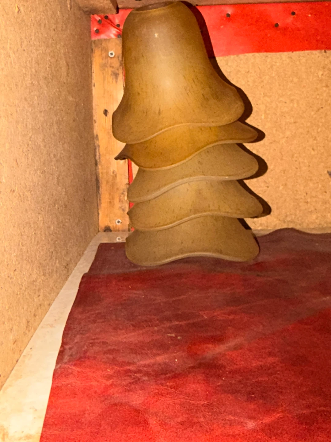 Set of 5 Amber Glass Lamp Shades