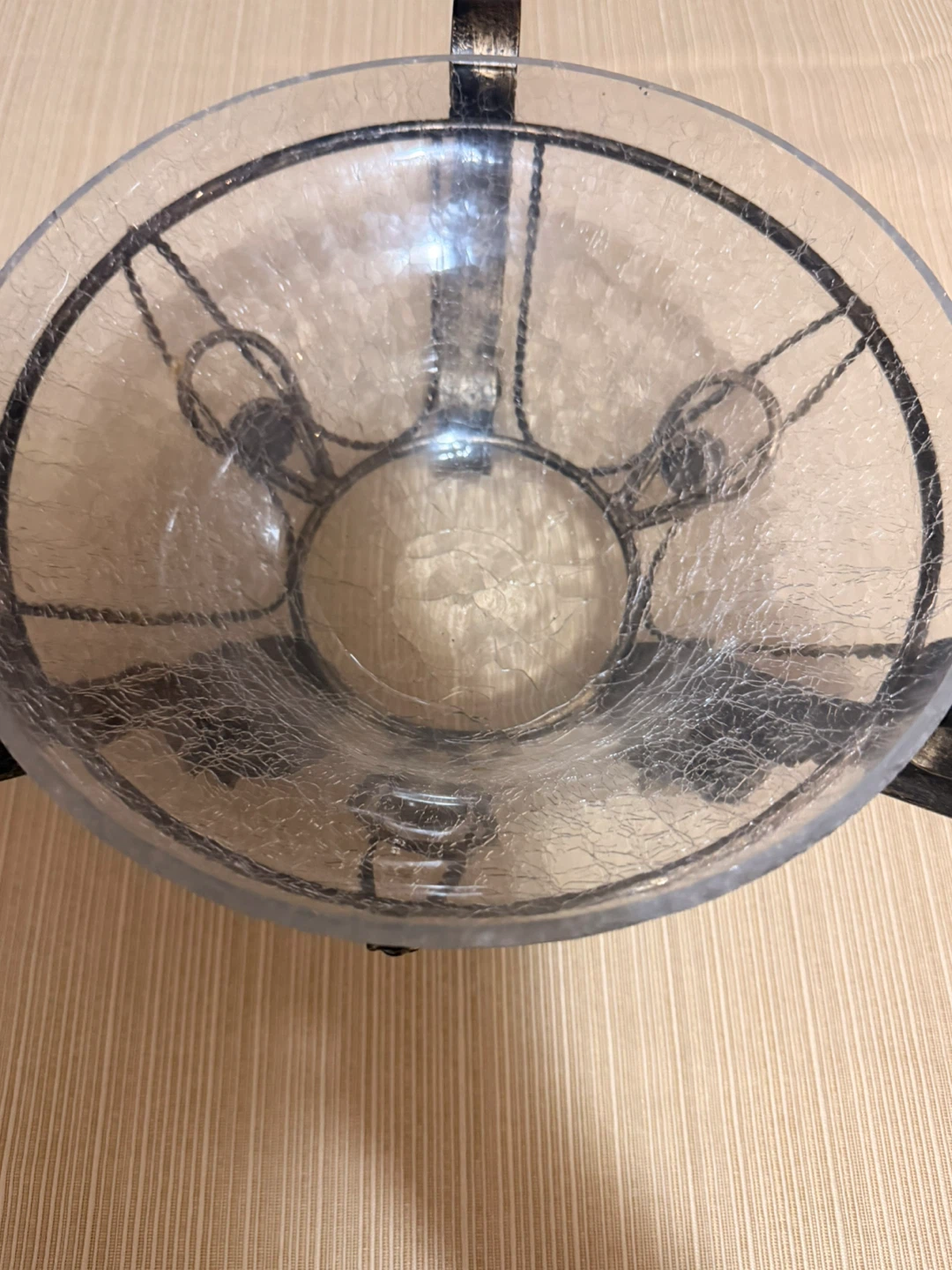 Decorative Glass Bowl with Metal Stand - photo 3
