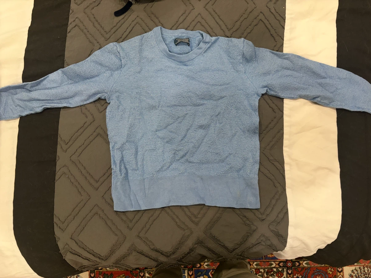 Ralph Lauren Light Blue Merino Wool Blend Crewneck Sweater