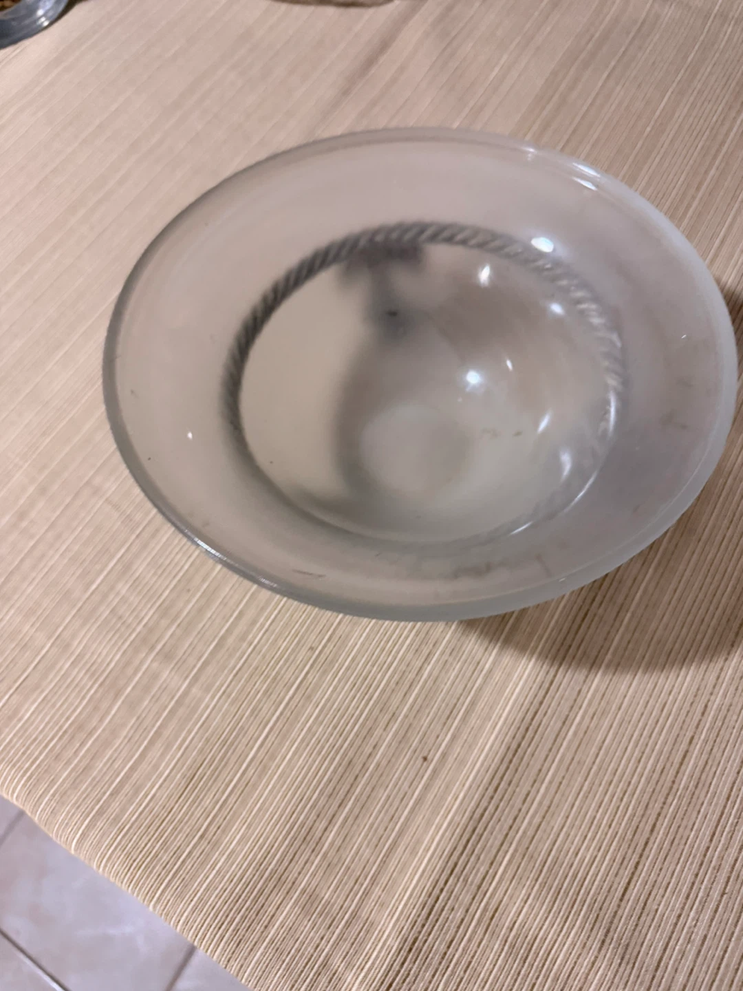 Frosted Glass Decorative Bowl with Metal Stand - photo 2