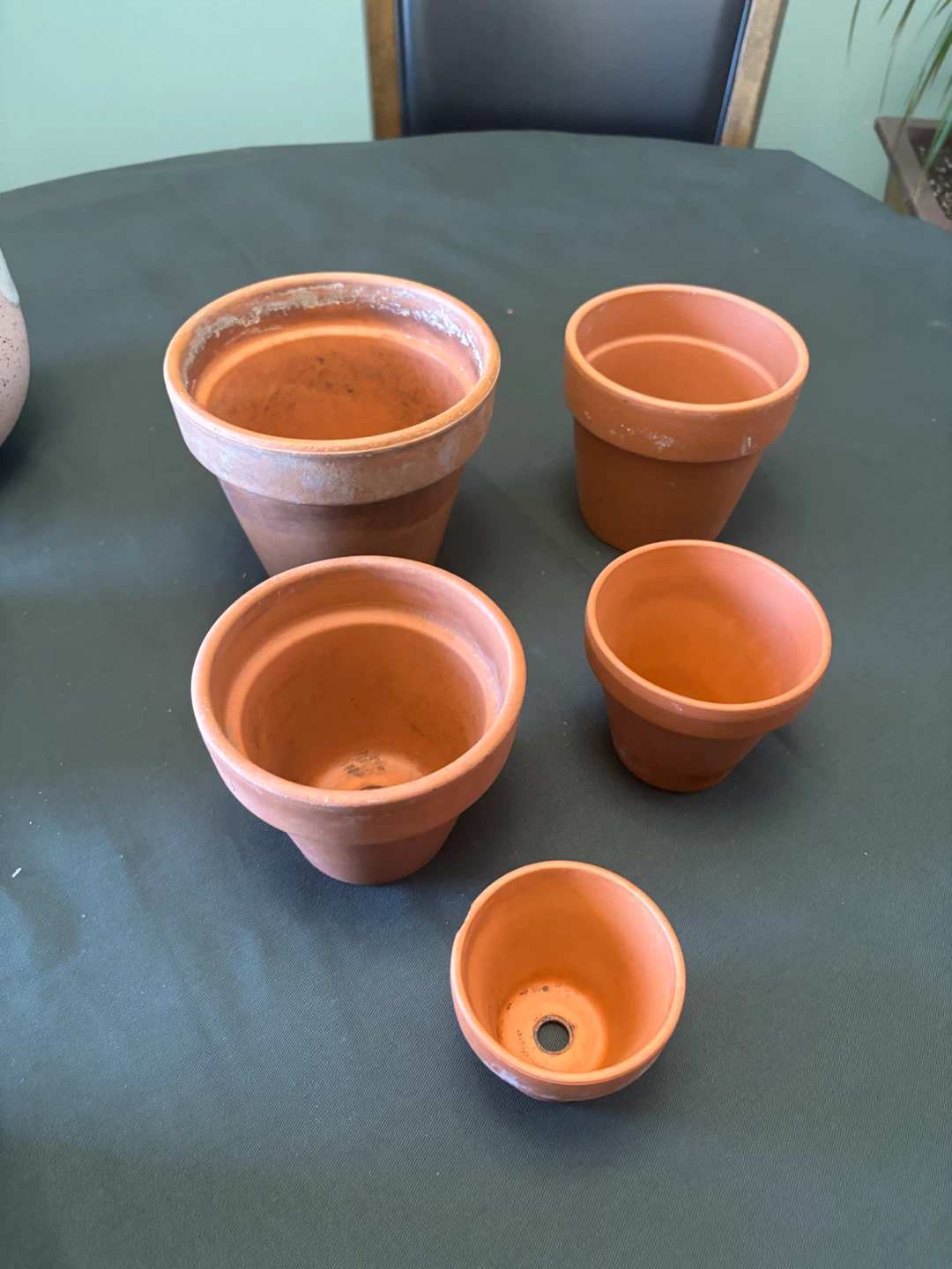 Set of 5 Terra Cotta Plant Pots