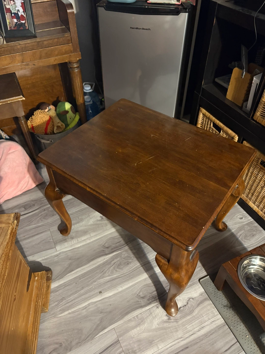 Table d'appoint en bois avec tiroir - photo 3