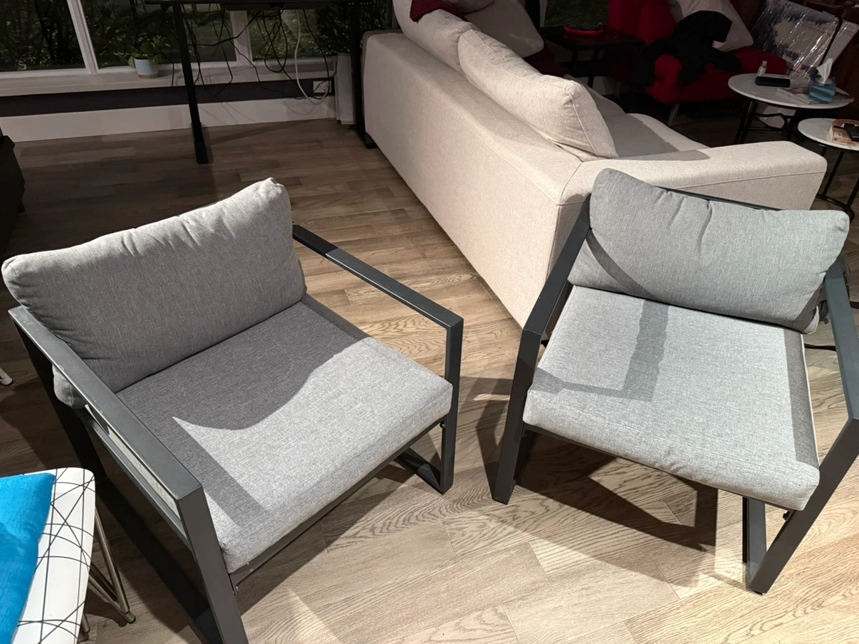 Two Patio Chairs and Side Table Set - photo 2