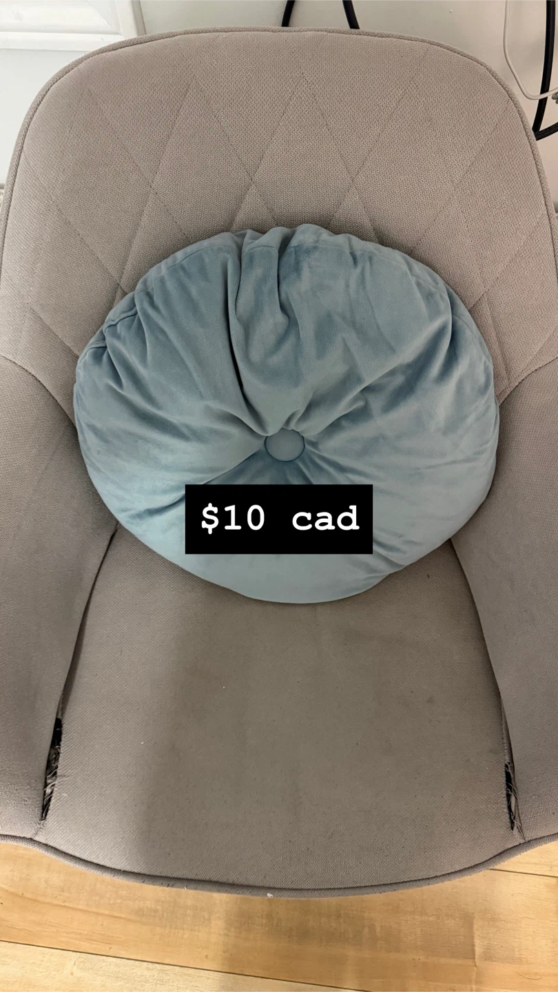 Blue Round Velvet Cushion