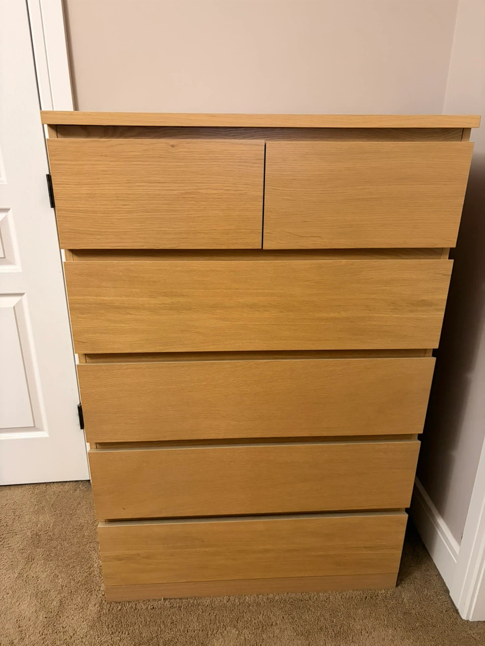 IKEA MALM 6-Drawer Chest – Oak Finish – Excellent Condition