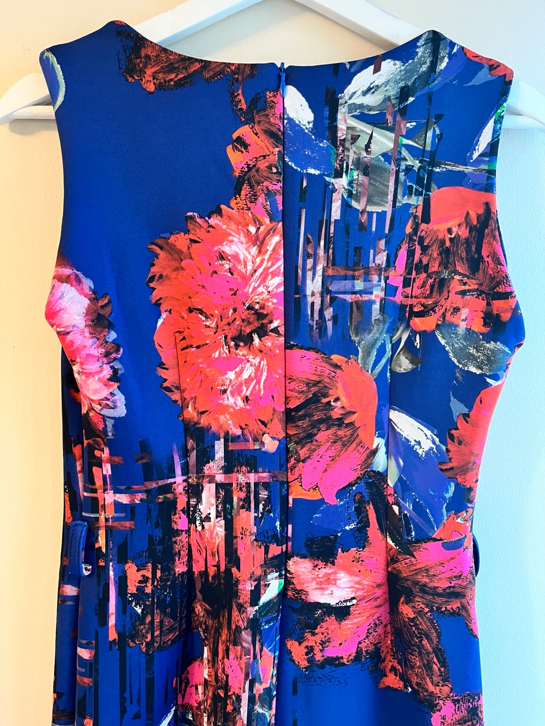 Floral Print Sleeveless Dress | Blue & Red Pattern Size Small - photo 5