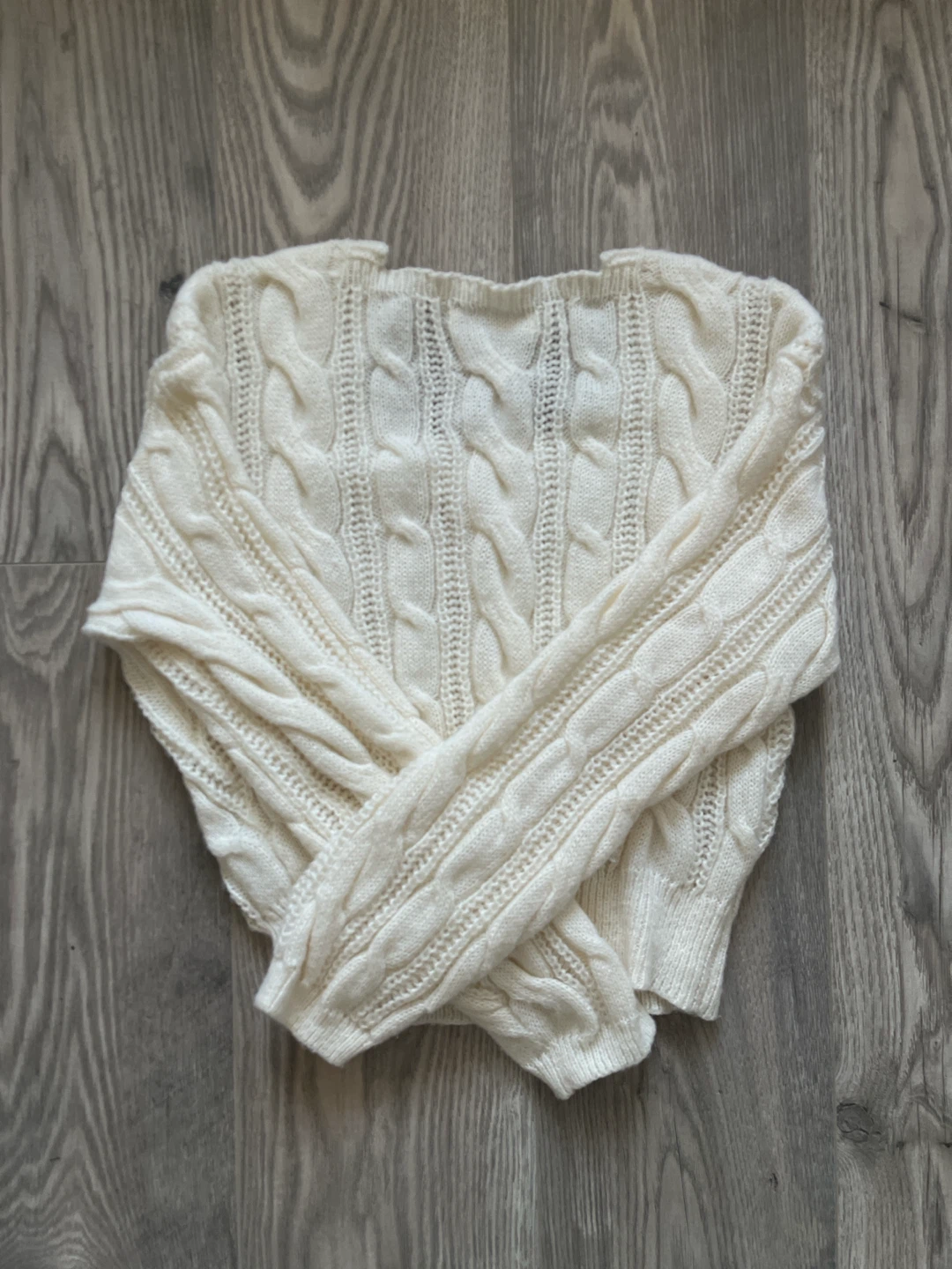 Cream Cable Knit Sweater - photo 2