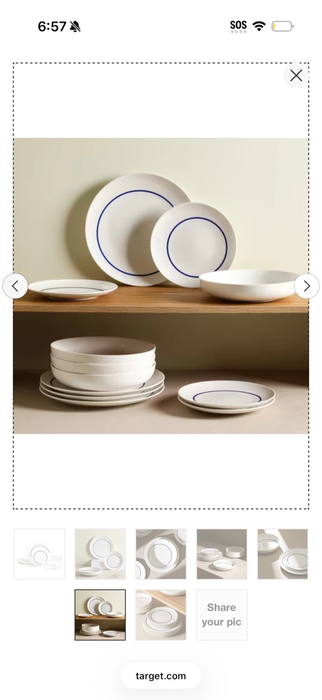Stone and Lain 12 Piece Blue Rim Dinnerware Set - photo 2