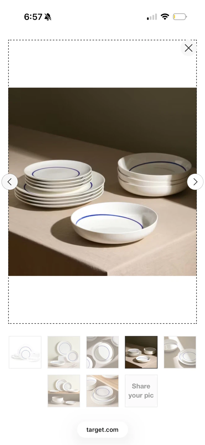 Stone and Lain 12 Piece Blue Rim Dinnerware Set - photo 4